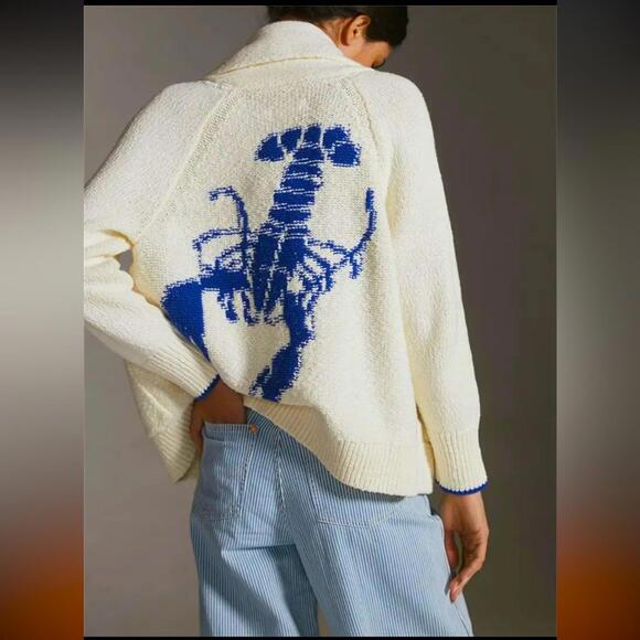 Sweaters - Blue and Cream Lobster Print Sweater-NWT
